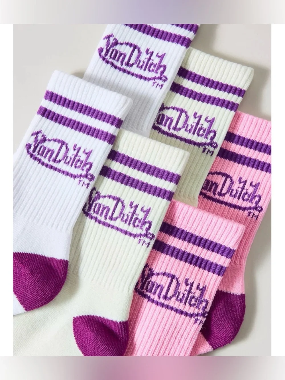 Von Dutch Logo Crew Socks 3 Pack